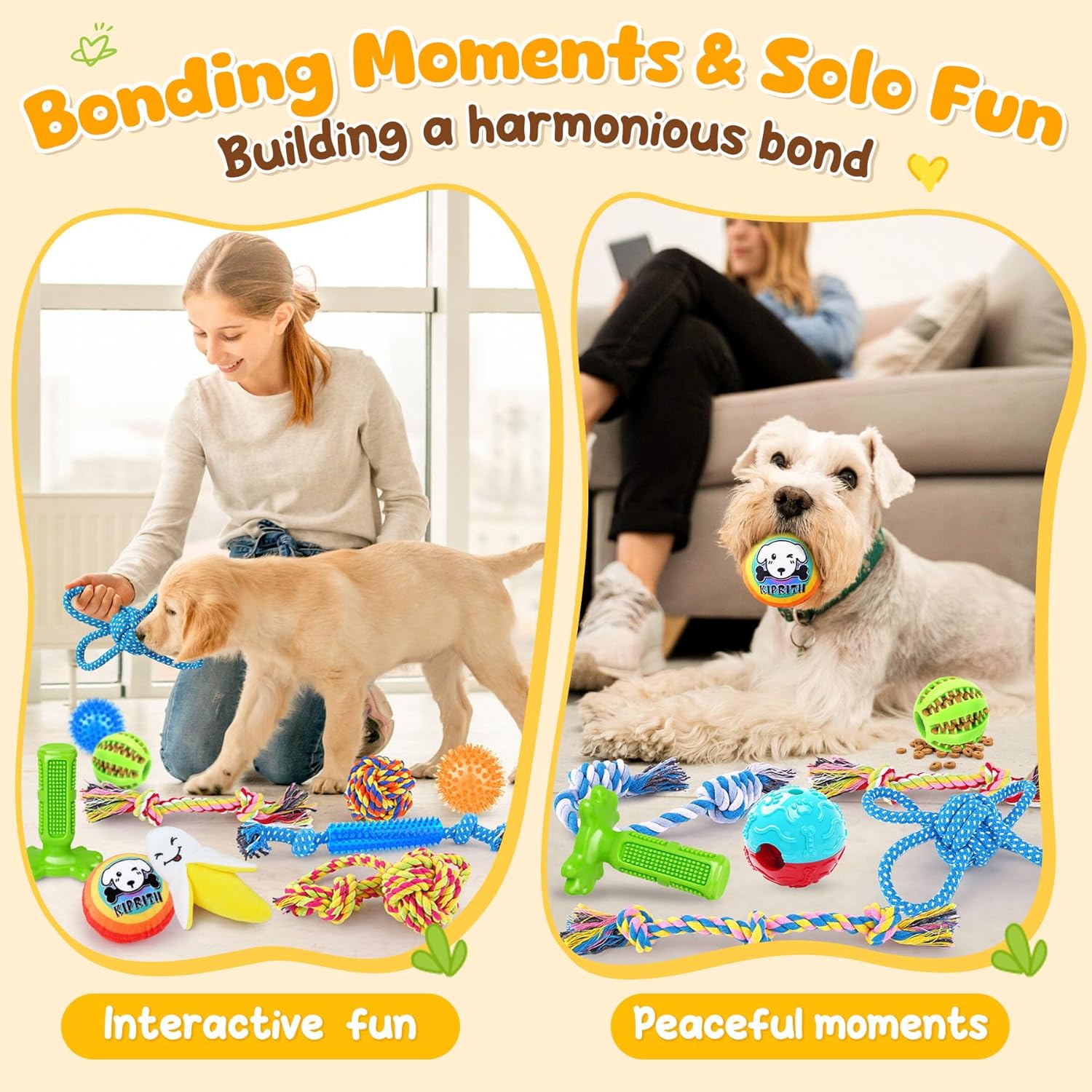 KIPRITII 25 Pack Various Puppy Dog Toys for Teething, Entertainment & Interaction, Puppy Chew Toys Pack with Rope Toy, Treat Balls and Dog Squeaky Toys for Puppies & Small Dogs - Pet Explorer