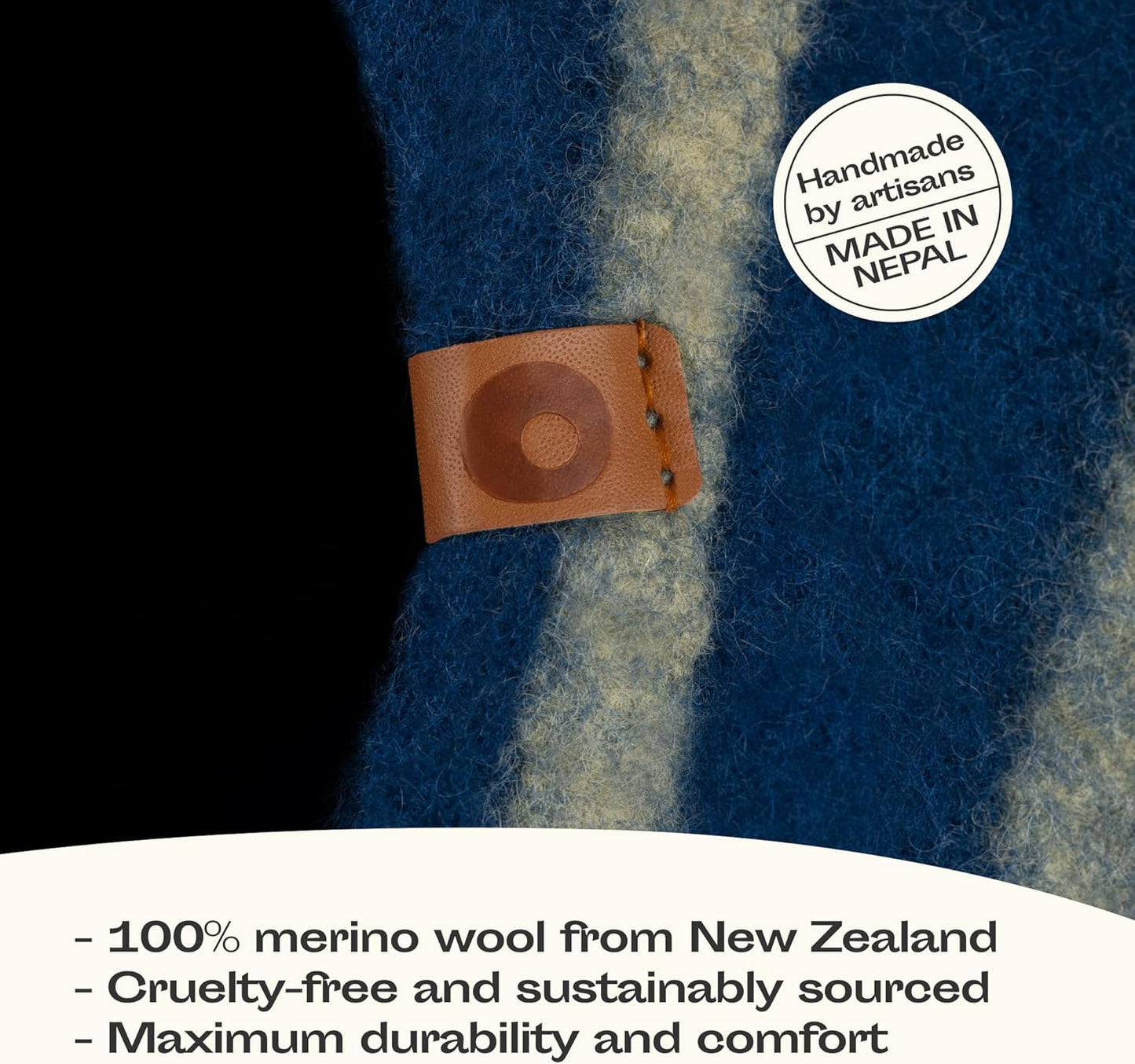 MEOWFIA Cat Cave – Premium Felt Cat Bed for Indoor Cats, Handmade 100% Merino Wool (Large, Deep Azure) - Pet Explorer
