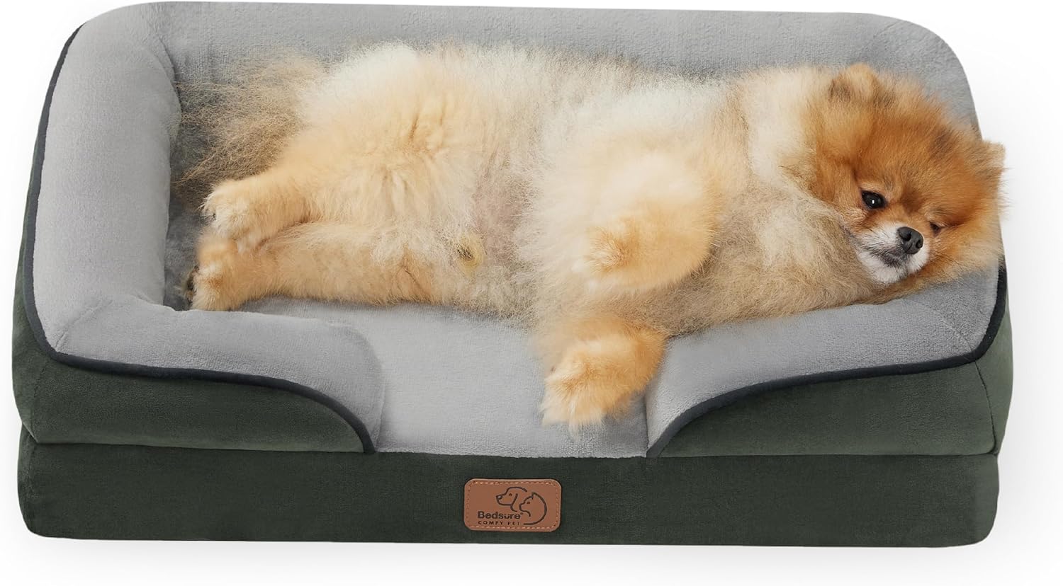 Bedsure Orthopedic Dog Beds for Small Dogs - Washable Small Dog Cat Bed Waterproof, Comfort Pet Couch Sofa with Washable Removable Cover, Pets Bed with Nonskid Bottom, Boreal Canopy Green, 24" - Pet Explorer