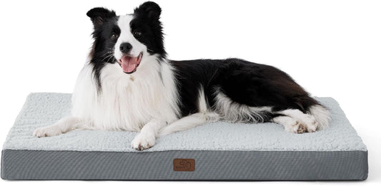 Bedsure Dog Beds Large Sized Dog - Orthopedic Flat Pet Beds with Removable Washable Cover, Egg Crate Foam Puppy Mat, Suitable for Pet Up to 65 lbs - Pet Explorer