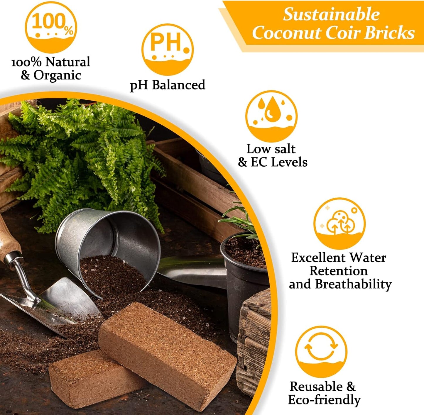 Riare 2pcs Organic Coco Coir Bricks Soil Blocks- 100% Natural Compressed Coco Peat Brick Coconut Fiber Substrate with Low EC& pH Balance, High Expansion Coco Coir Pith Coconut Husk for Garden - Pet Explorer