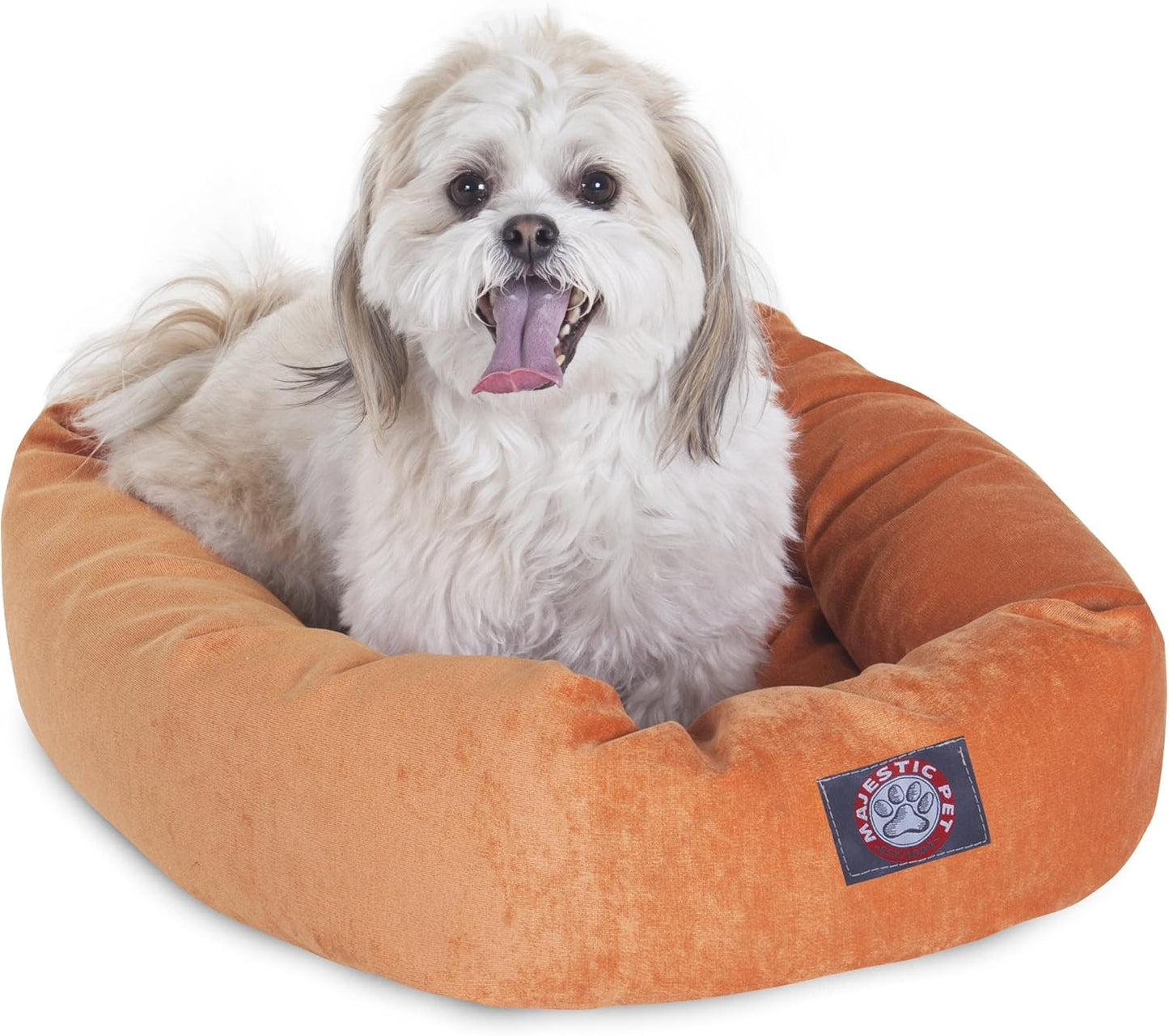 Majestic Pet Villa 24 Inch Shredded Memory Foam Dog Bed for Small Sized Dogs 24x19x7 Inch–Orthopedic Dog Bed - Durable Pet Bed - Washable Small Pet Bed with Head Support-Orange - Pet Explorer