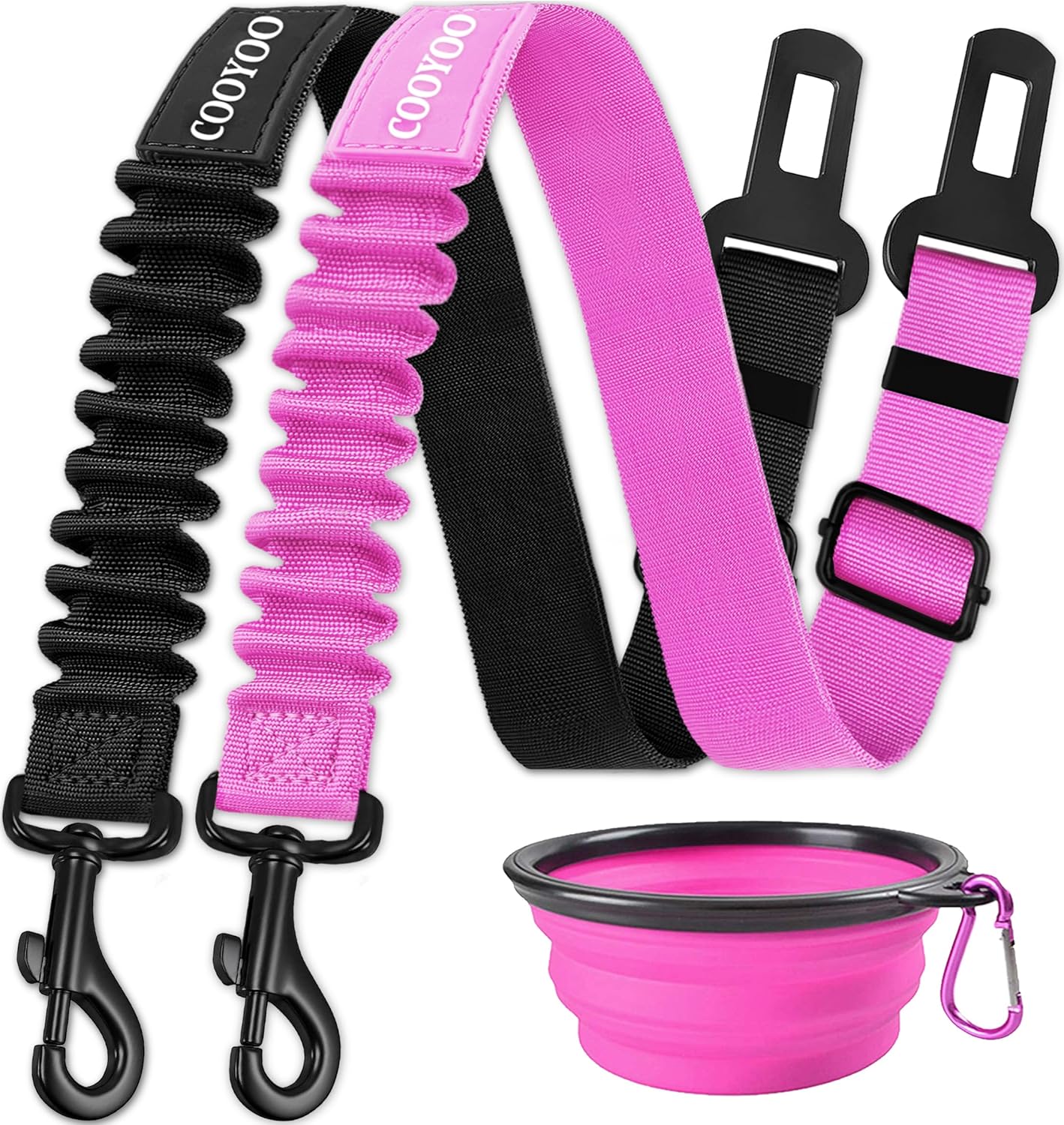 COOYOO Dog Seat Belt,3 Piece Set Retractable Dog Car Adjustable Seatbelts for Vehicle Nylon Pet Safety Heavy Duty & Elastic & Durable Car Harness for Dogs - Pet Explorer