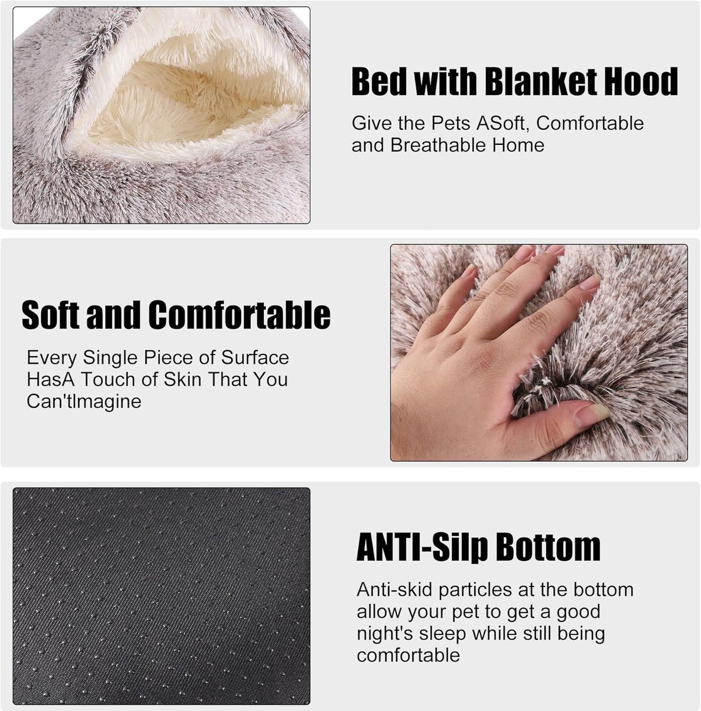 HYQ Small Dog Bed, Cat Beds for Indoor Cats Washable, Cozy Cat Cave Bed, Non-Slip Cat Beds, Calming Dog Bed with Hooded Cover, Dog Bed with Cover for Small Medium Pets (Coffee, 20×20 Inch) - Pet Explorer