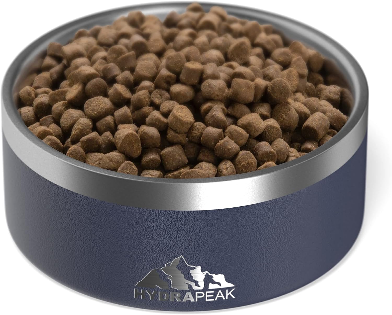 Hydrapeak Dog Bowl; Non Slip Stainless Steel; Water and Food Dish; Large Sized and Small Dogs; 32oz 64oz; Multiple Sizes; 4 Cup | Navy - Pet Explorer