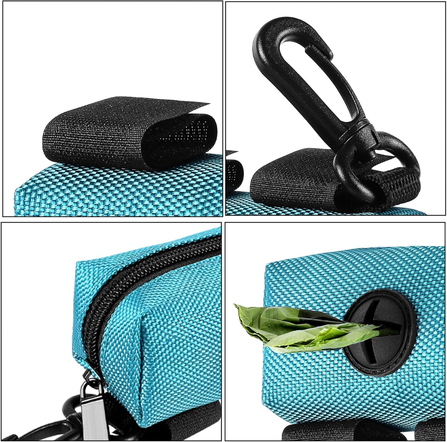 Dog Waste Bag Dispenser Pet Poop Bags Holder for Doggie Waste Bags Dispensers Soft Fabric Zipper Small Doggy Puppy Pouch for Leash Accessory Attachment with Carrier,Green - Pet Explorer