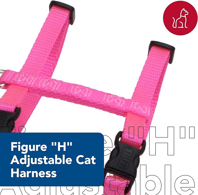 Coastal Pet Figure "H" Adjustable Cat Harness - Outdoor Cat Supply - Comfortable for Cats - Secure Snap-Lock Buckles - Blue, 3/8" x 10"-18"