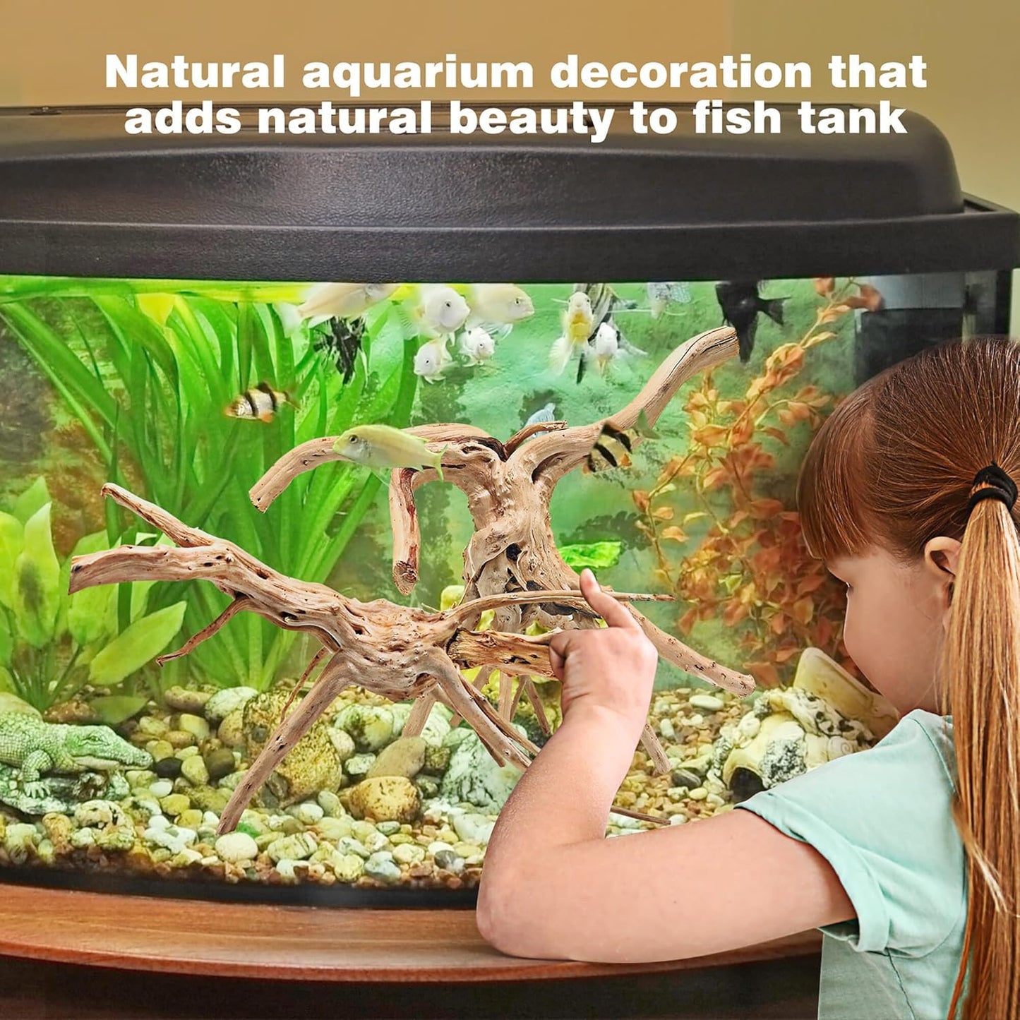 WDEFUN Natural Spiderwood for Aquarium Decor 7-Piece 4''-8'' Long Natural Driftwood Branches for Fish Tank Decorations