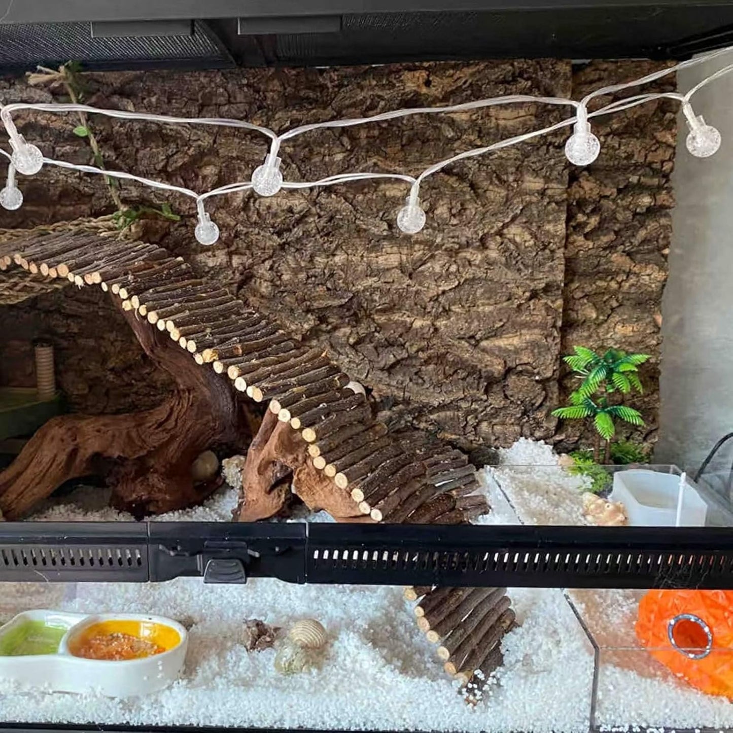 2 Pack Cork Bark Background for Reptiles Tank & Terrarium, 11.8 × 7.9 Inch Reptile & Amphibian Climbing Wall, Aquarium Decor Accessories for Turtle Bearded Dragon Chameleon Snake Lizard Hermit Crab - Pet Explorer
