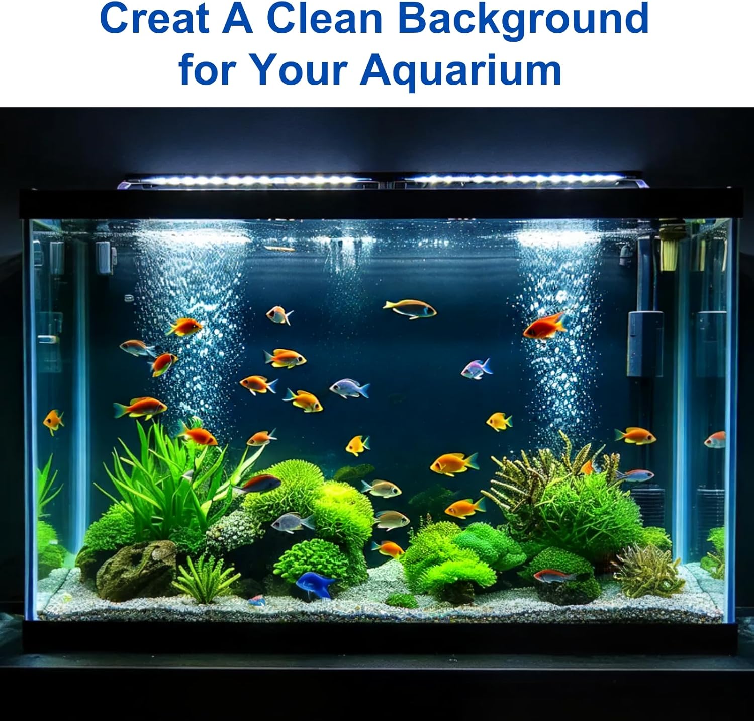 ELEBOX Aquarium Background Blue Black Fish Tank Background Wallpaper Double-Sided Aquarium Backing, Aquarium Decorations for 10 Gallon 20 Gallon Aquarium 11.8" x 24.4" - Pet Explorer