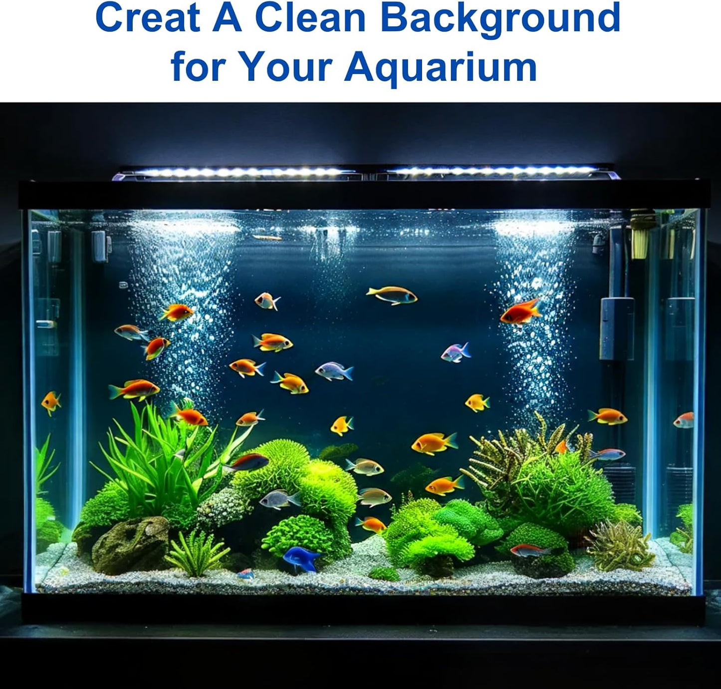 ELEBOX Aquarium Background Blue Black Fish Tank Background Picture 2 Sides Fish Backdrop for Aquarium Wallpaper 24" x 71" - Pet Explorer