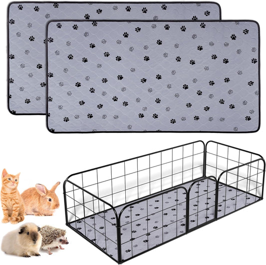 Fostanfly Non-Slip Washable Pee Pads for Dogs, 2 Pack 24"x47" Guinea Pig Cage Liner Ultra-Absorbent and Leak-Proof for Small Animal Guinea Pigs Rabbit Bunny Hamster - Pet Explorer