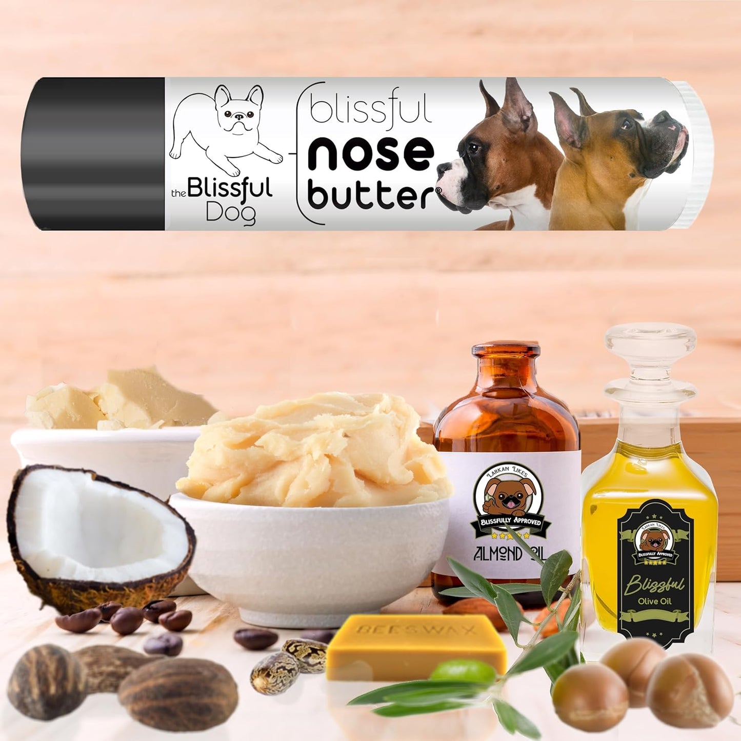 The Blissful Dog Show Boxer Nose Butter for Dry, Cracked Skin, Lick-Safe Dog Nose Balm with Moisturizing Shea Butter, Almond, Olive, and Essential Oils, Pet Supplies, Uncented, 0.15 oz. - Pet Explorer