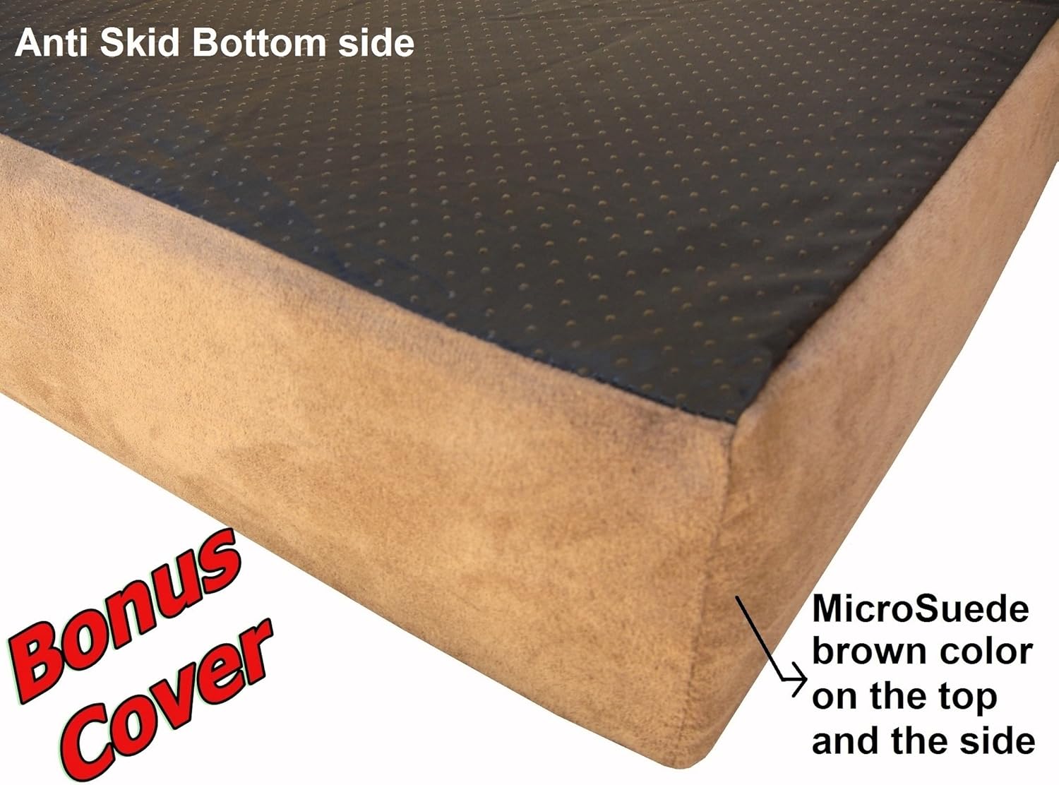 Dogbed4less Luxury XXL Orthopedic Memory Foam Dog Bed for Extra Large Dogs with Durable Waterproof Internal Case, Removable Washable Denim Cover and Bonus Pet Bed Spare Cover, 55X37X4 Inches, Brown - Pet Explorer