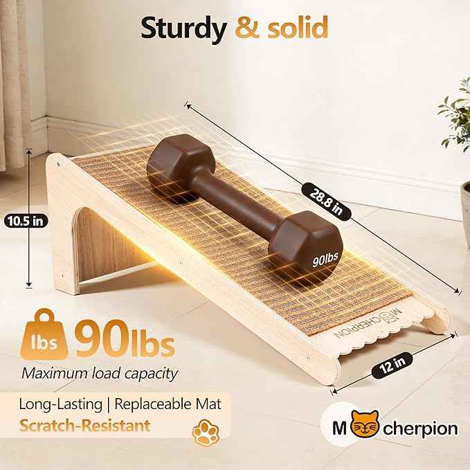 Natural Cork cat Scratching Post-Cat Scratching Pad-cat beds for Indoor Cats-Scratching Board Toy-cat ramp-cat Scratch with 2 Pcs Cardboard,Easy Replace-Eco-Friendly Sustainable-cat Gifts