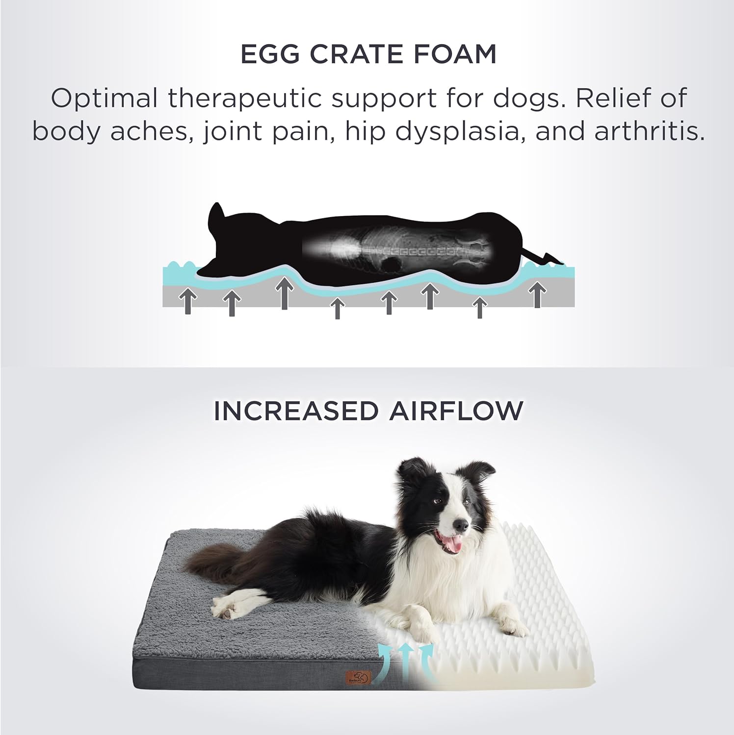 Bedsure Dog Beds Large Sized Dog - Orthopedic Flat Pet Beds with Removable Washable Cover, Egg Crate Foam Puppy Mat, Suitable for Pet Up to 65 lbs - Pet Explorer