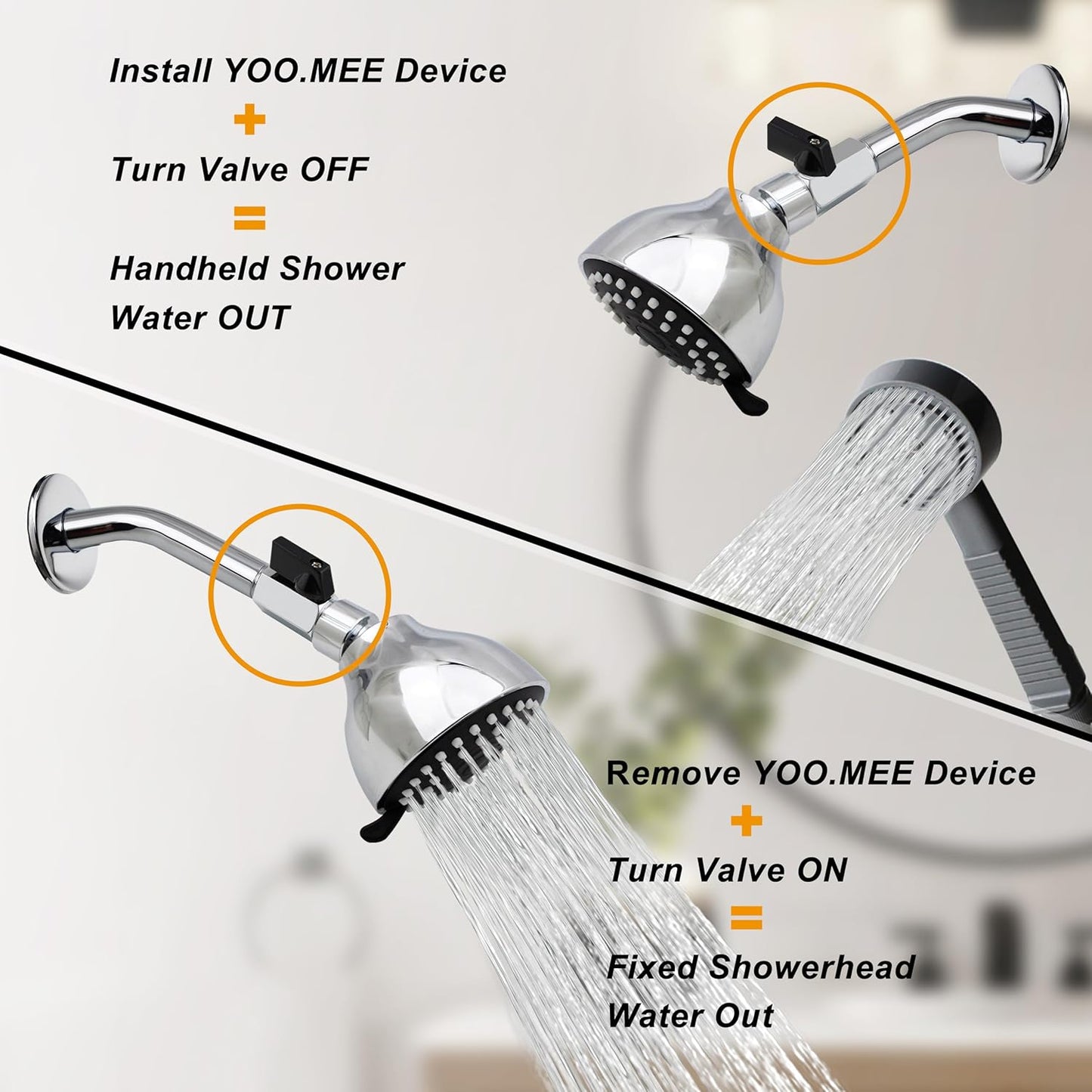 Pets Shower Attachment, Quick Connect on Tub Spout w/Front Diverter, Ideal for Washing Pets and Cleaning Tub, Portable and Convenience - Pet Explorer