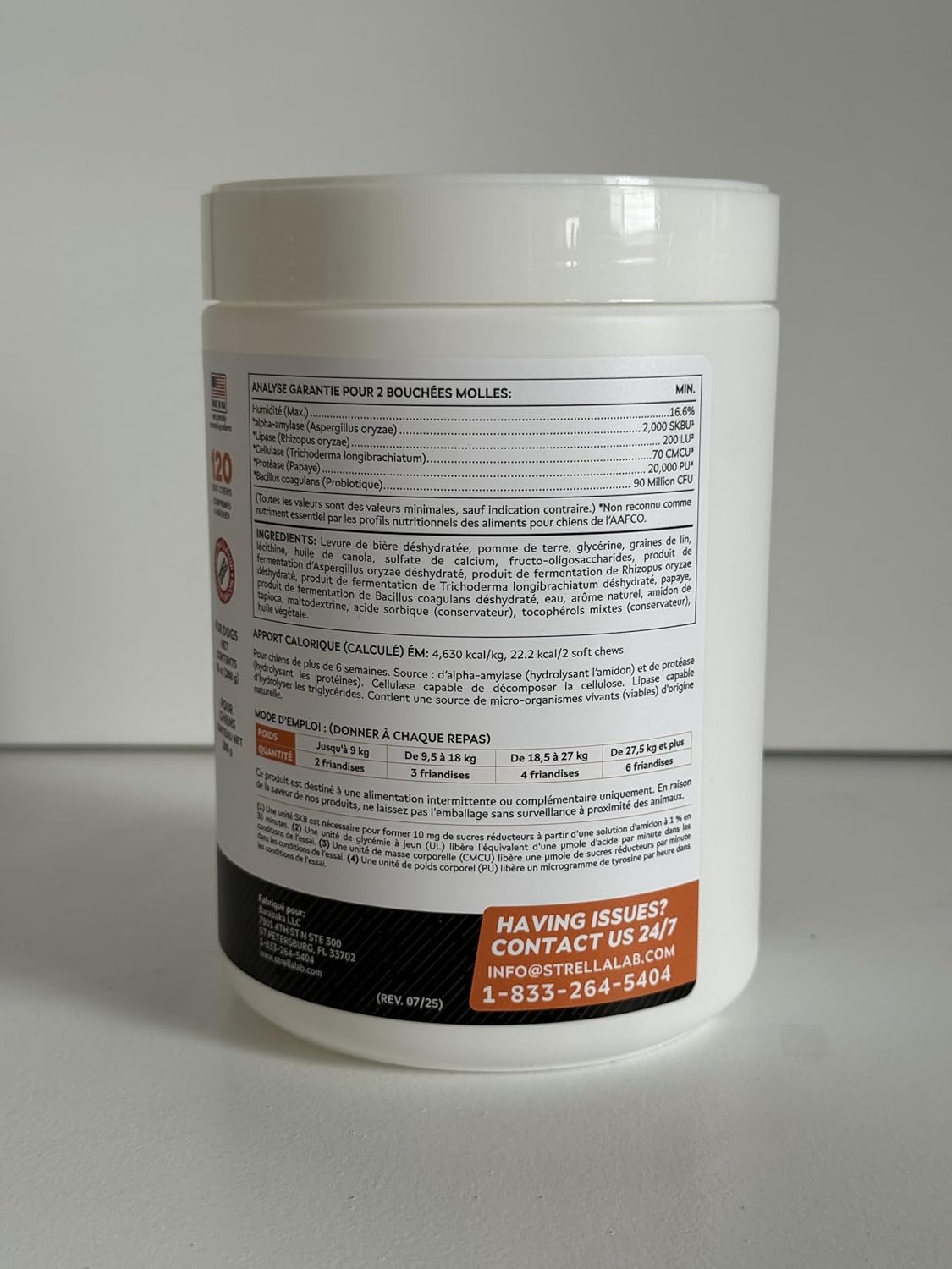 STRELLALAB Vet Strength Dog Probiotics Treats - 1 Billion CFU + Digestive Enzymes + Prebiotics - Chewable Fiber Supplement w/Pumpkin - Allergy, Diarrhea, Gas, Constipation, Upset Stomach Relief - Pet Explorer