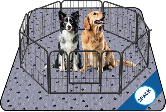 Fostanfly Non-Slip Washable Pee Pads for Dogs, 2 Pack Large 63"x63" Ultra-Absorbent and Leak-Proof Reusable Potty Training Pads for Dogs and Cats Puppy Pads - Pet Explorer