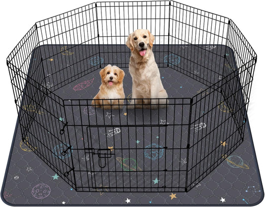 LOOBANI Washable Pee Pads for Dogs: Extra Large Dog Pee Pad Reusable 72" x 72", Absorbent Pet Whelping Pads, Waterproof and Non-Slip Dog Training Mats for Crate, Playpen, Floor, Sofa, Cage, Grey - Pet Explorer