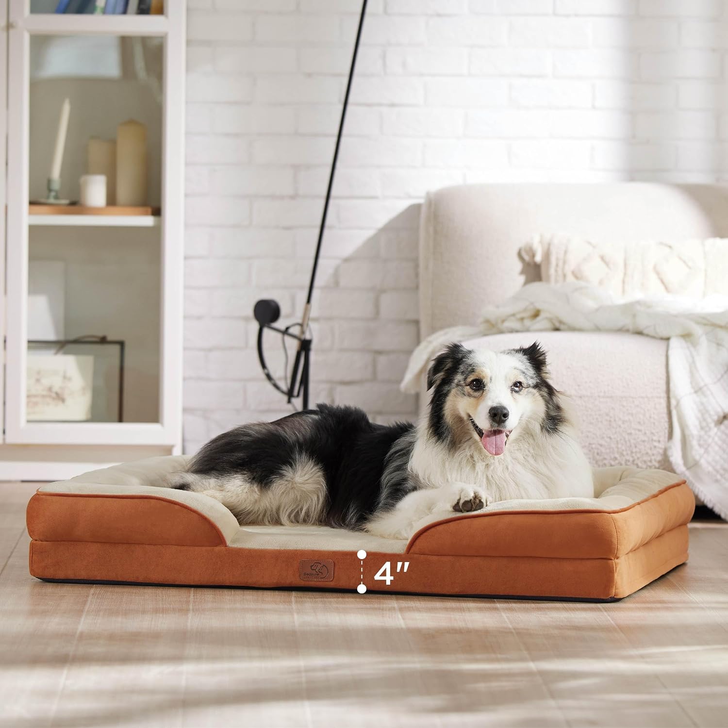 Bedsure XL Orthopedic Dog Bed for Extra Large Dogs - Washable XLarge Dog Cat Bed Waterproof, Comfort Dogs Couch Sofa with Washable Removable Cover, Pet Bed with Nonskid Bottom, Ember Clay, 42" - Pet Explorer
