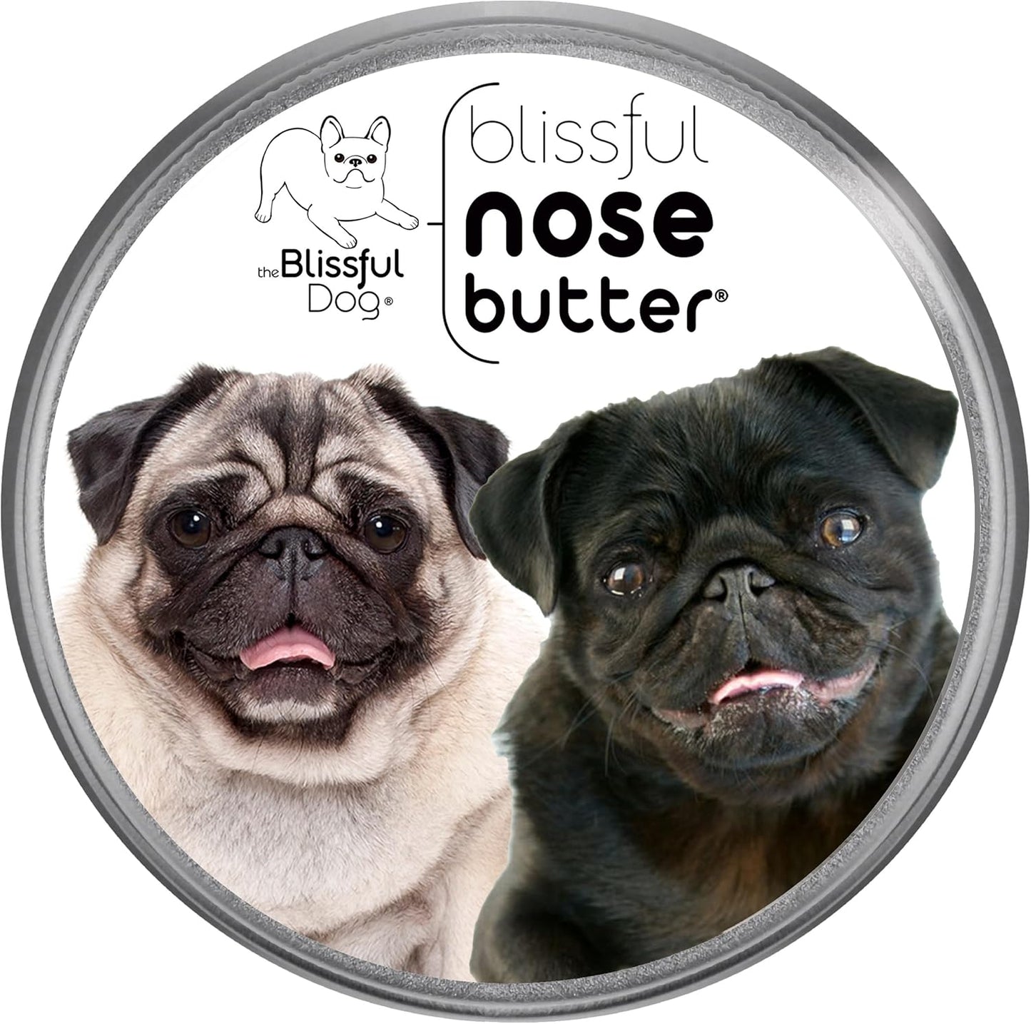 The Blissful Dog Pug Duo Nose Butter for Dry, Cracked Skin, Lick-Safe Dog Nose Balm with Moisturizing Shea Butter, Almond, Olive, and Essential Oils, Pet Supplies, Uncented, 8 oz. - Pet Explorer