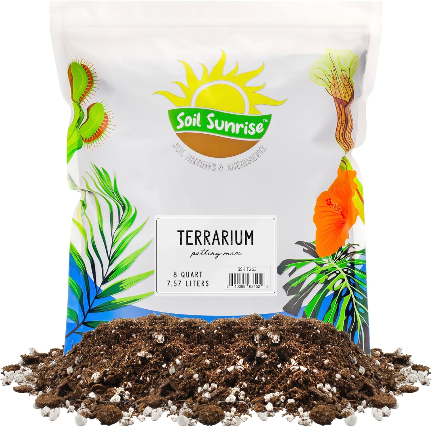 Terrarium Potting Soil Mix (8 Quarts), w/Blended Filtering Charcoal Custom Made for Terrariums - Pet Explorer