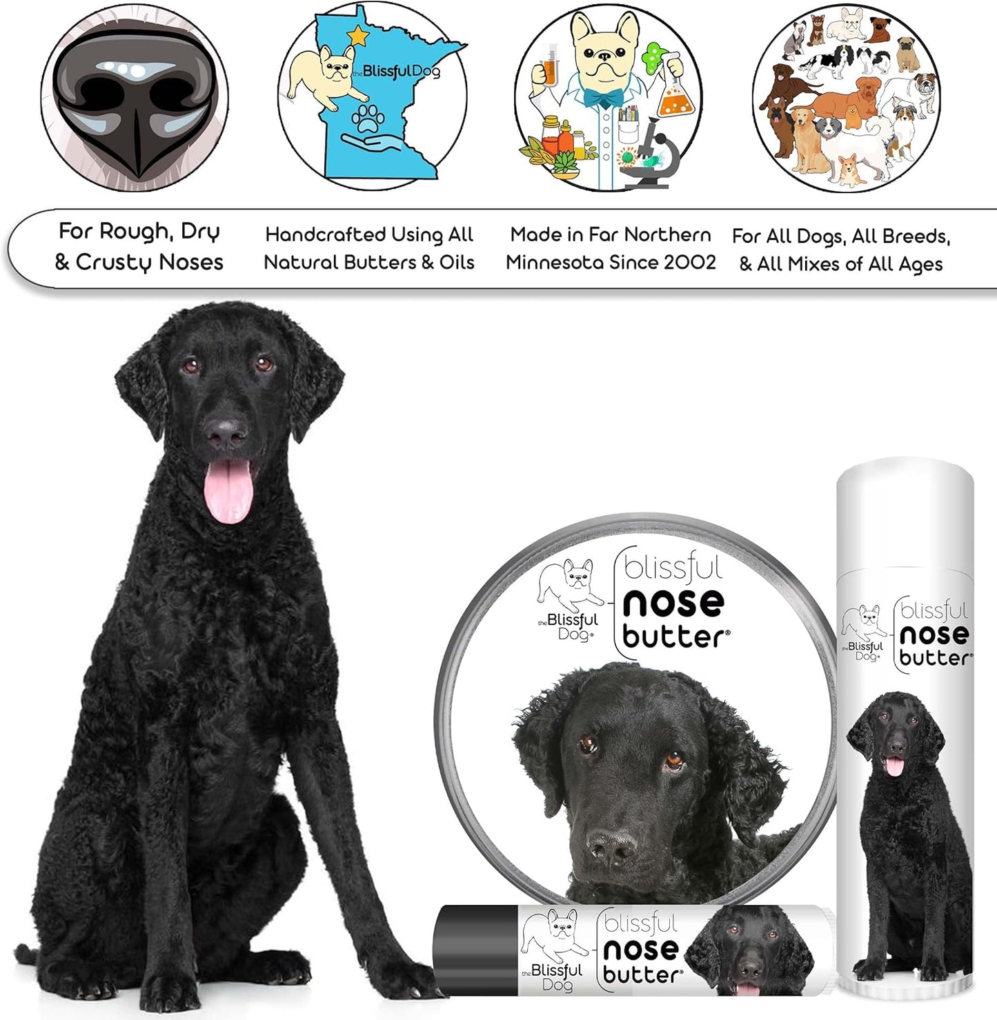 The Blissful Dog Curly-Coat Retriever Unscented Nose Butter, 0.50-Ounce - Pet Explorer