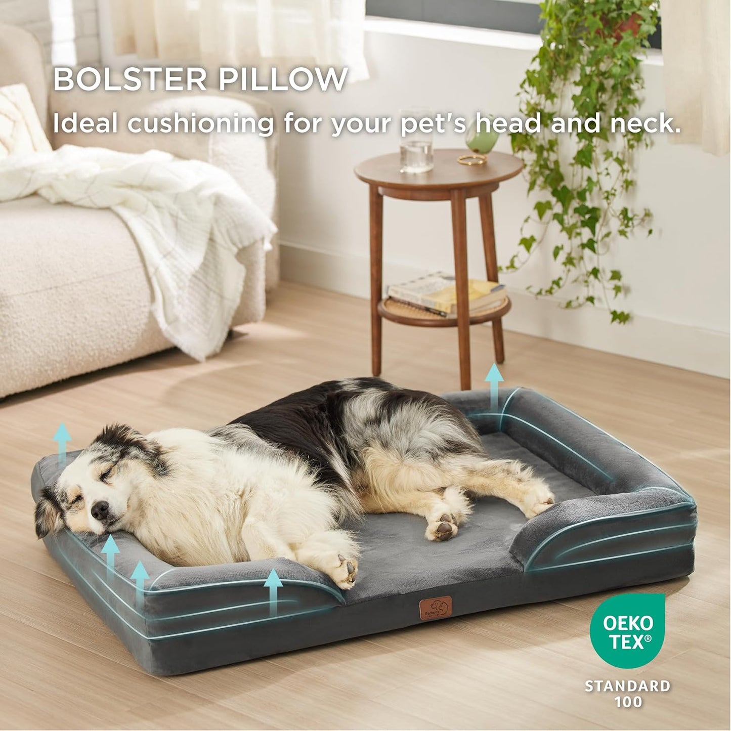 Bedsure Orthopedic Dog Bed for Extra Large Dogs - XL Plus Waterproof Dog Sofa Beds, Supportive Foam Pet Couch Bed with Removable Washable Cover, Waterproof Lining and Nonskid Bottom, Dark Grey - Pet Explorer