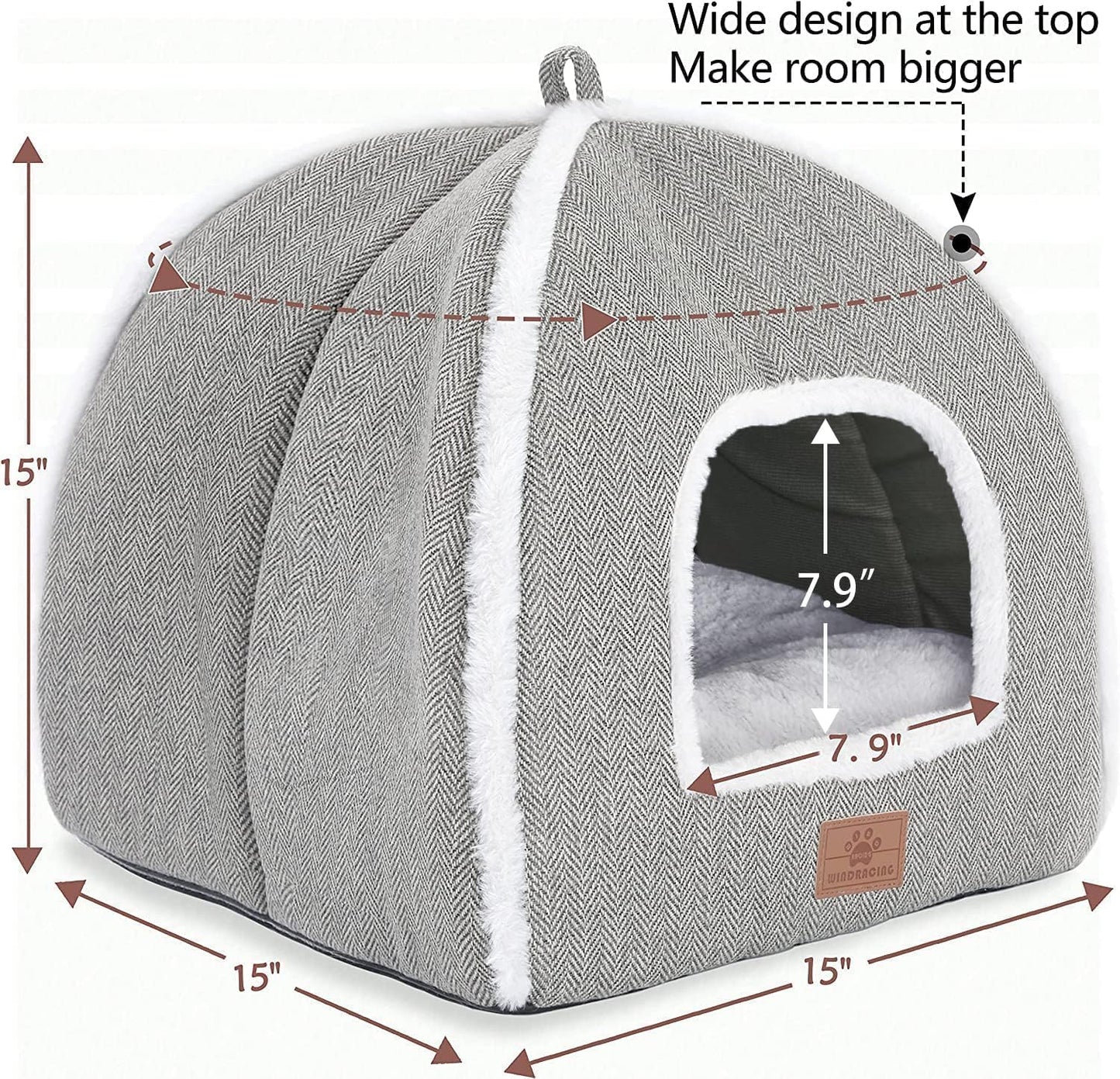 Cat Bed for Indoor Cats - Cat Cave Bed Cat House Cat Tent with Removable Washable Cushioned Pillow, Soft and Self Warming Kitten beds, for Small and Medium Cat Beds & Furniture - Pet Explorer