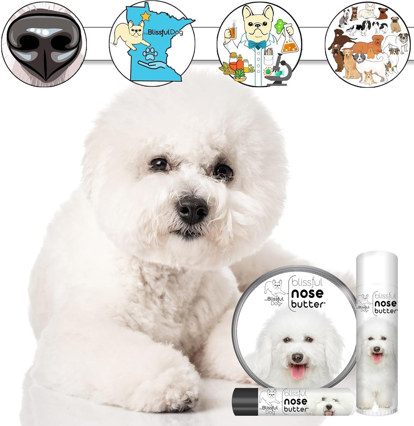 The Blissful Dog Bichon Frise Unscented Nose Butter, 8-Ounce - Pet Explorer