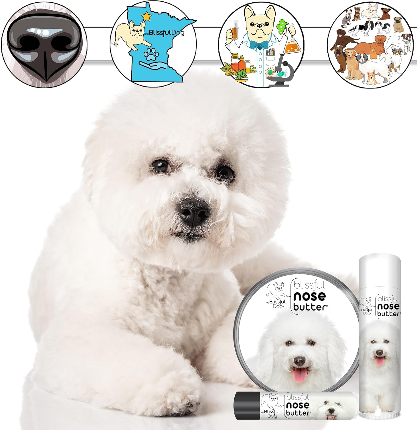 The Blissful Dog Bichon Frise Unscented Nose Butter, 8-Ounce - Pet Explorer