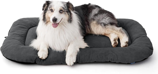 Bedsure Washable Dog Crate Pad for Extra Large Dogs, Anti-Slip Puppy Kennel Dog Bed for Crate - Ultra Soft Fleece Flat Thin Pet Mat (Not Chew Proof), Grey XXL 47"x29" - Pet Explorer