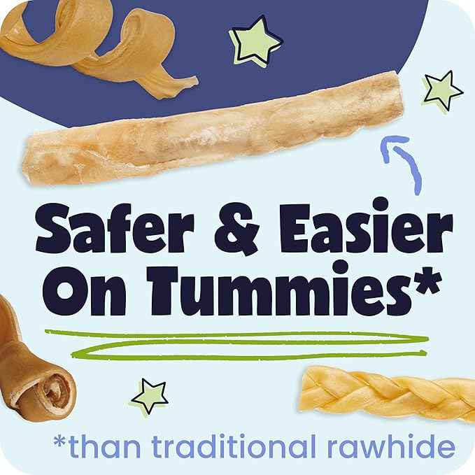Pawstruck Natural Large Collagen Stick Barbells for Dogs - Vet-Approved Long Lasting Chew Alternative to Rawhide & Bully Sticks, with Glucosamine & Chondroitin - 6 Pack, Packaging May Vary