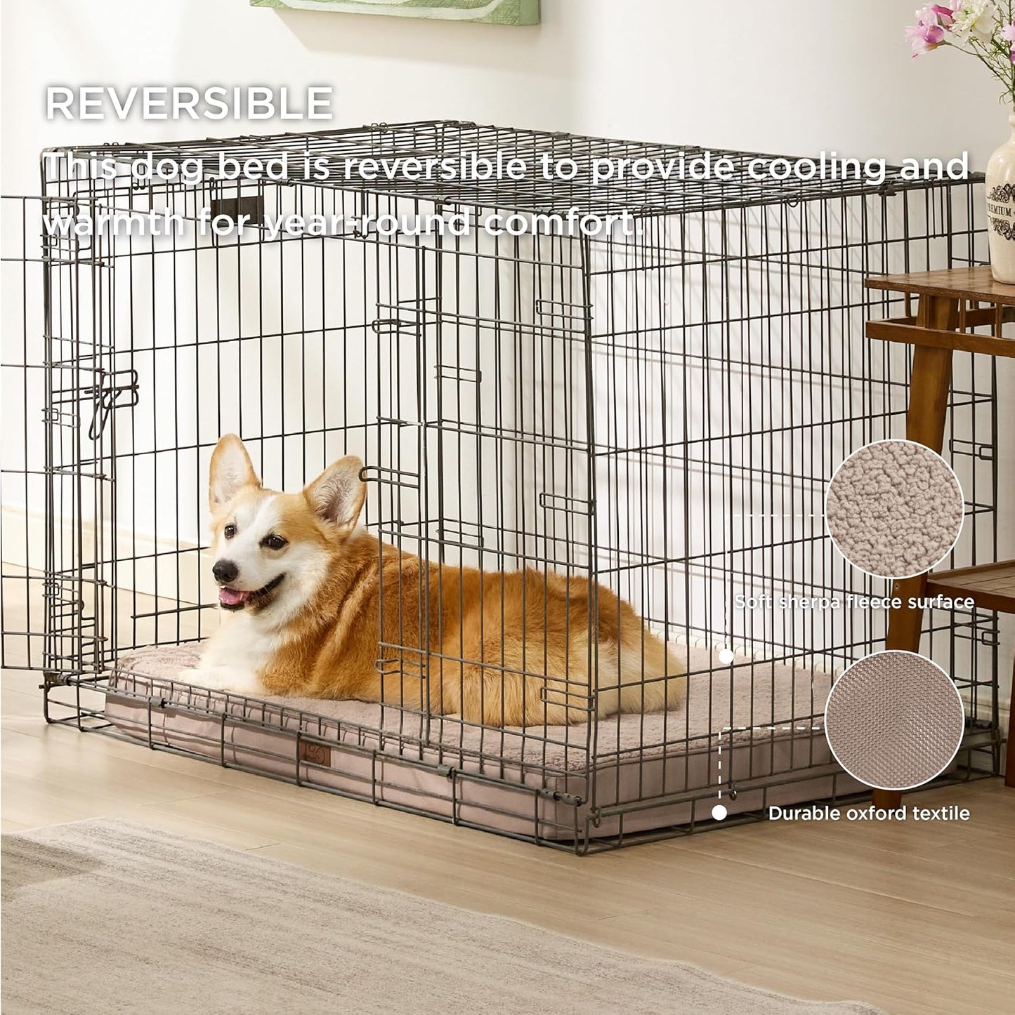 Bedsure Large Dog Bed for Crate - Orthopedic Flat Pet Beds with Removable Washable Cover, Egg Crate Foam Crate Mat, Suitable for Pet Up to 50 lbs - Pet Explorer