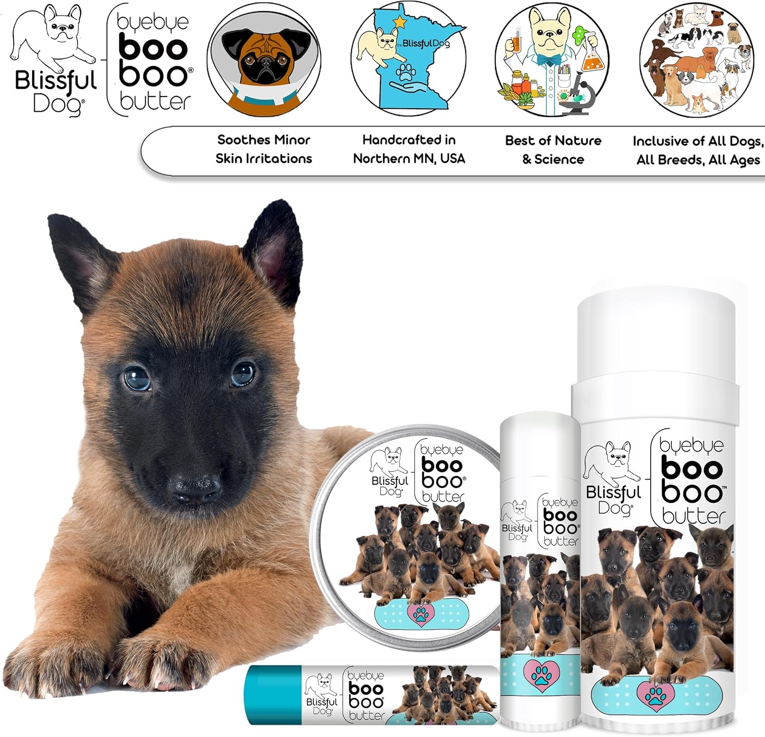 The Blissful Dog Belgian Malinois Boo Boo Butter, 16oz - Pet Explorer