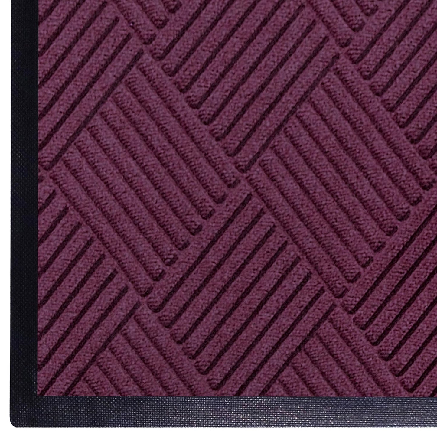 WaterHog Diamond | Commercial-Grade Entrance Mat with Rubber Border – Indoor/Outdoor, Quick Drying, Stain Resistant Door Mat (Bordeaux, 4' x 12')