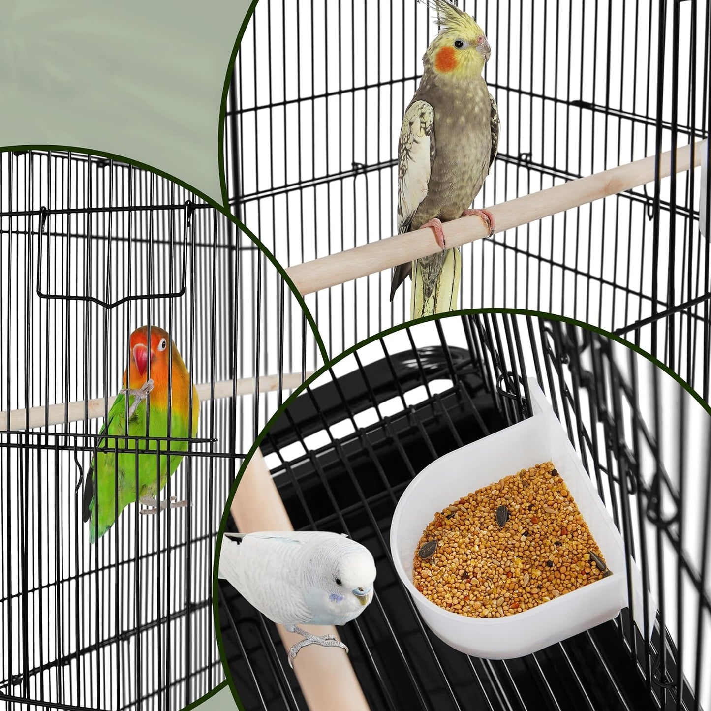 Yaheetech 53'' Large Bird Cage Budgie Cage for Parakeets Cockatiels Conures Lovebirds Parrots with Rolling Stand