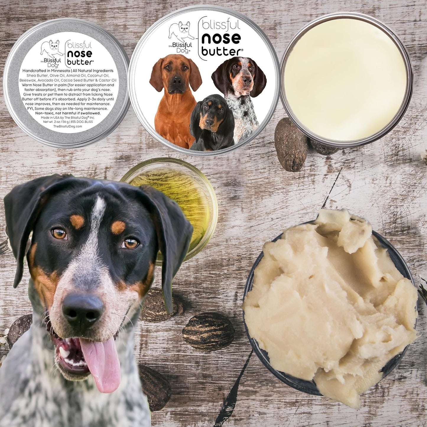The Blissful Dog Coonhound Unscented Nose Butter, 16oz - Pet Explorer