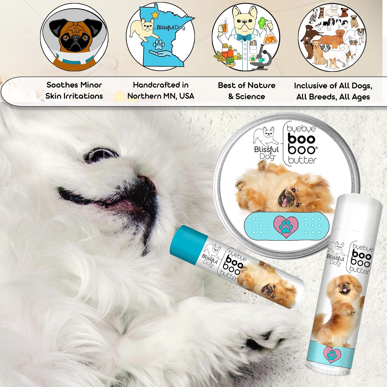 The Blissful Dog .50 oz Tube Pekingese Booboo Butter - Pet Explorer