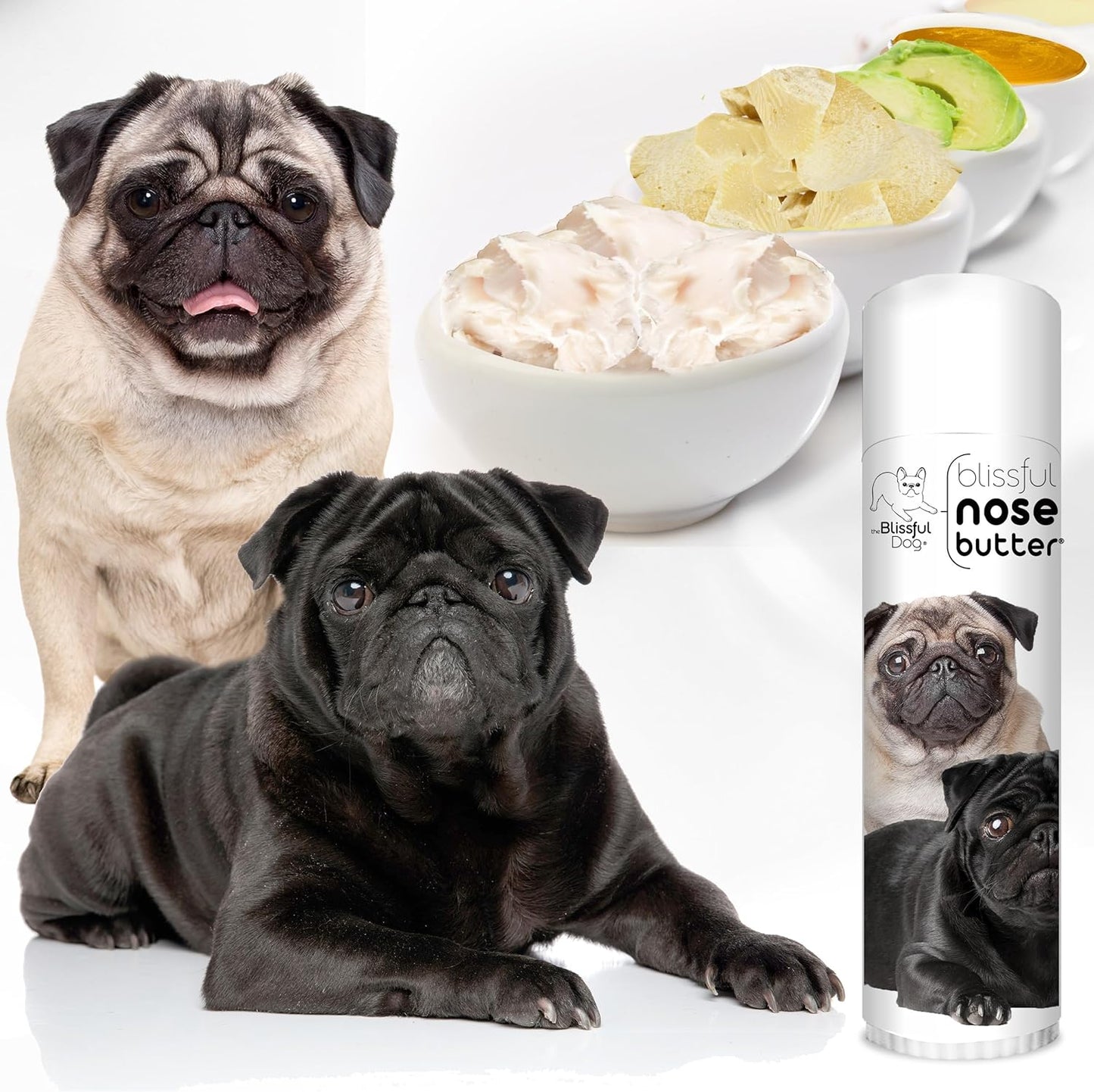 The Blissful Dog Pug Duo Unscented Nose Butter - Dog Nose Butter, 0.50 Ounce - Pet Explorer