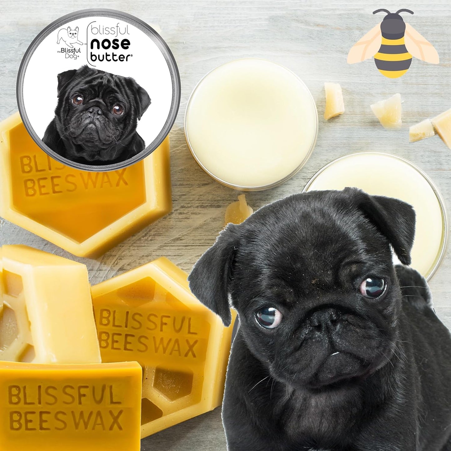 The Blissful Dog Black Pug Unscented Nose Butter, 4-Ounce - Pet Explorer