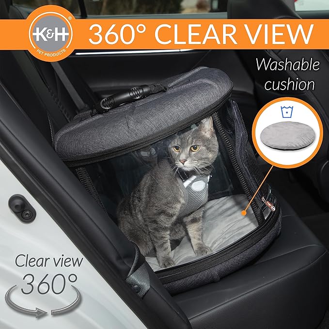 K&H Pet Products Mod Capsule Soft-Sided Pet Carrier for Cats Clear 17 X 17 X 15.5 Inches