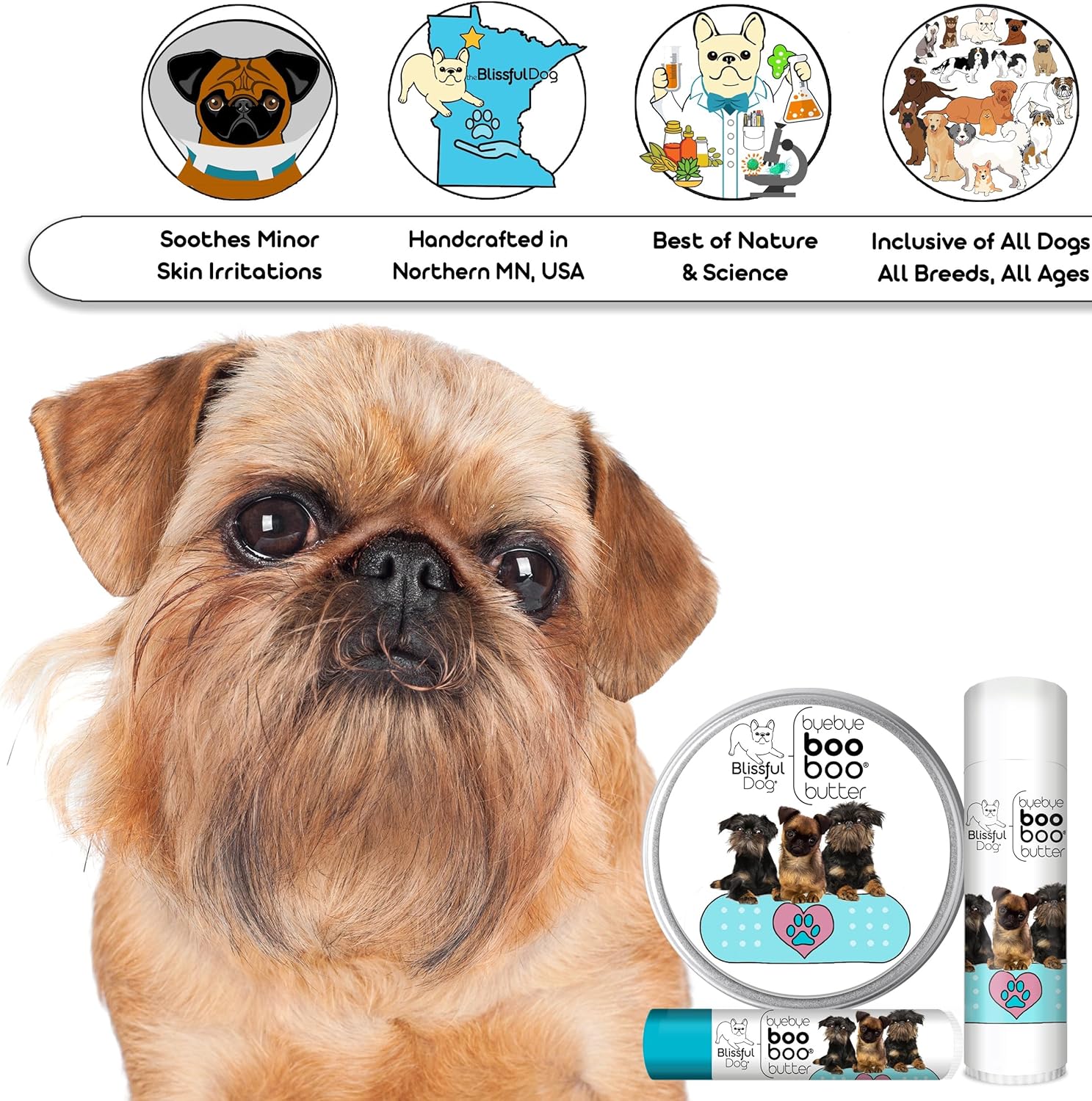 The Blissful Dog Brussels Griffon Boo Boo Butter, 0.15-Ounce - Pet Explorer