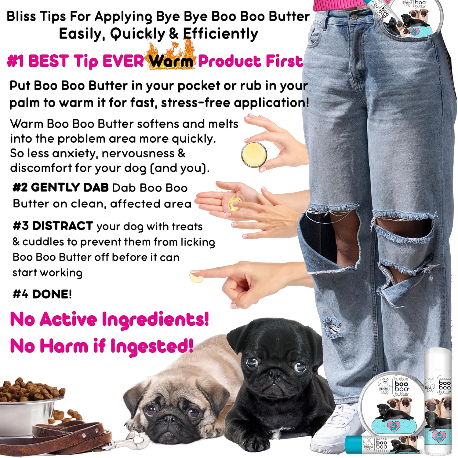 The Blissful Dog 1 oz TIN Pug Booboo Butter - Pet Explorer