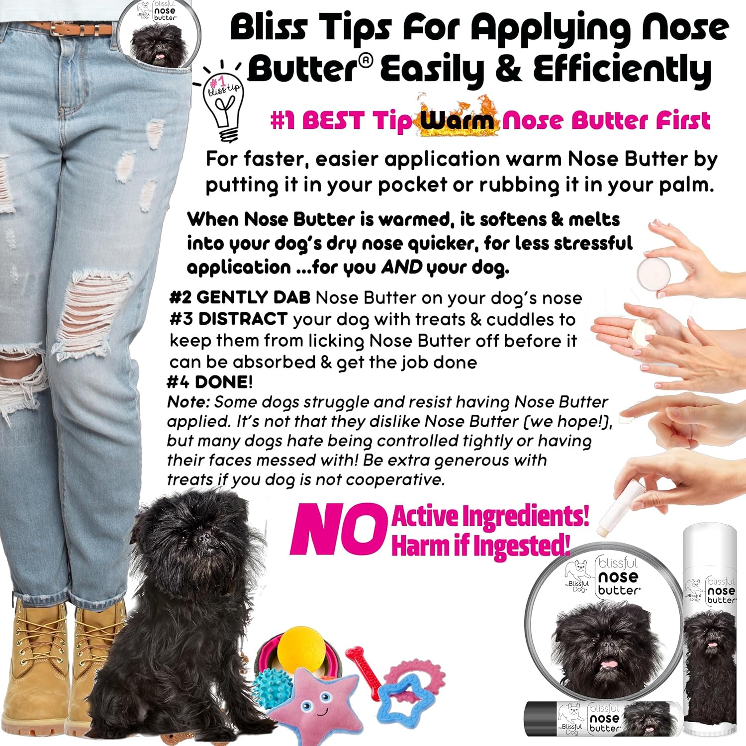 The Blissful Dog Affenpinscher Nose Butter for Dry, Cracked Skin, Lick-Safe Dog Nose Balm with Moisturizing Shea Butter, Almond, Olive, and Essential Oils, Pet Supplies, Uncented, 2 oz. - Pet Explorer