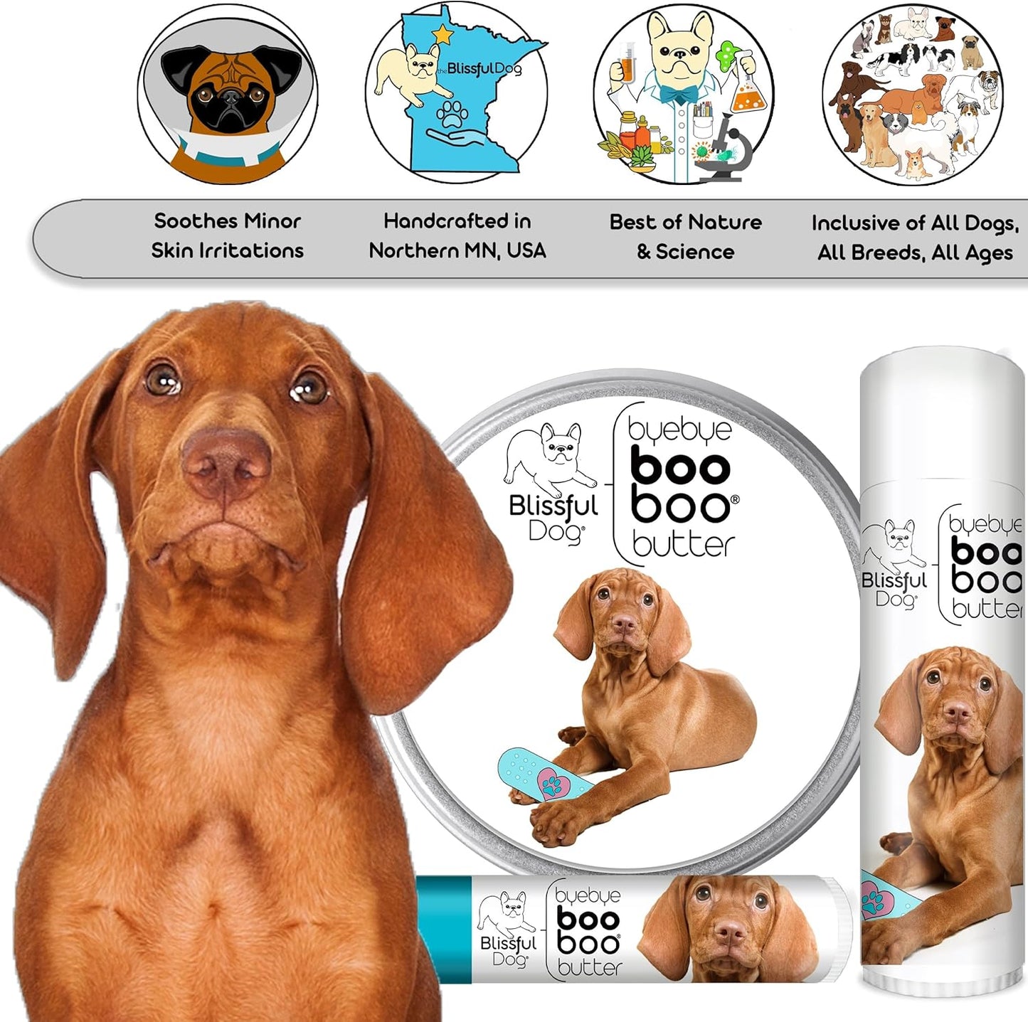 The Blissful Dog 8 oz TIN Vizsla Booboo Butter - Pet Explorer