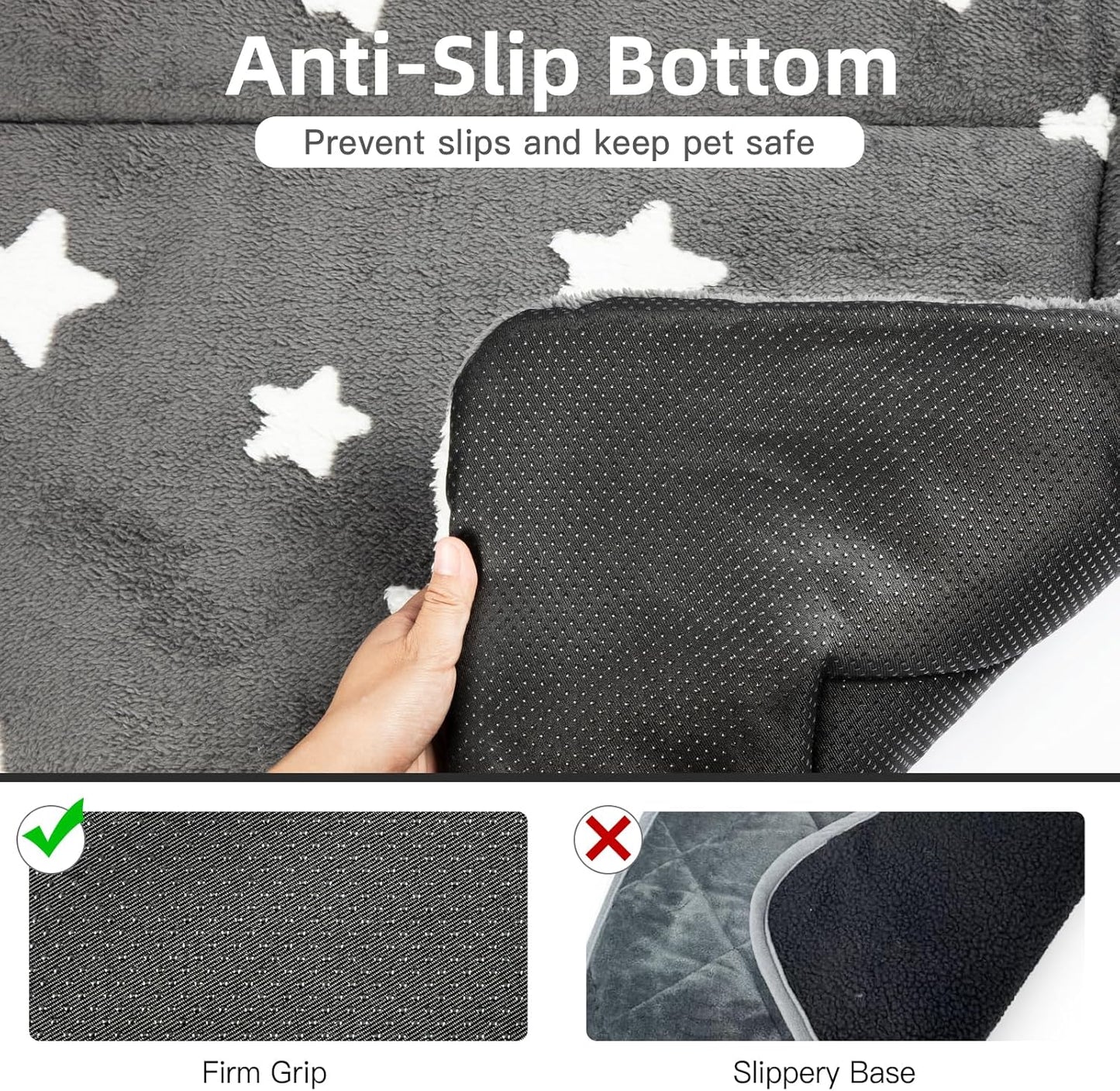 Mora Pets Dog Crate Pad Dog Kennel Bed Mat for Large Dogs Washable Cute Star Pet Bed for 36 inch Cage Ultra Soft Flat Puppy Cat Cushion for Cozy Sleeping Anti-Slip Grey 36 x 23 - Pet Explorer