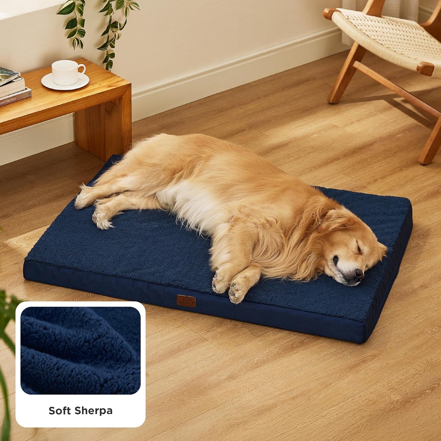 Bedsure XL Dog Beds Large Sized Dog -Orthopedic Flat Extra Large Pet Beds with Removable Washable Cover, Egg Crate Foam Mat, Suitable for Pet Up to 100 lbs - Pet Explorer