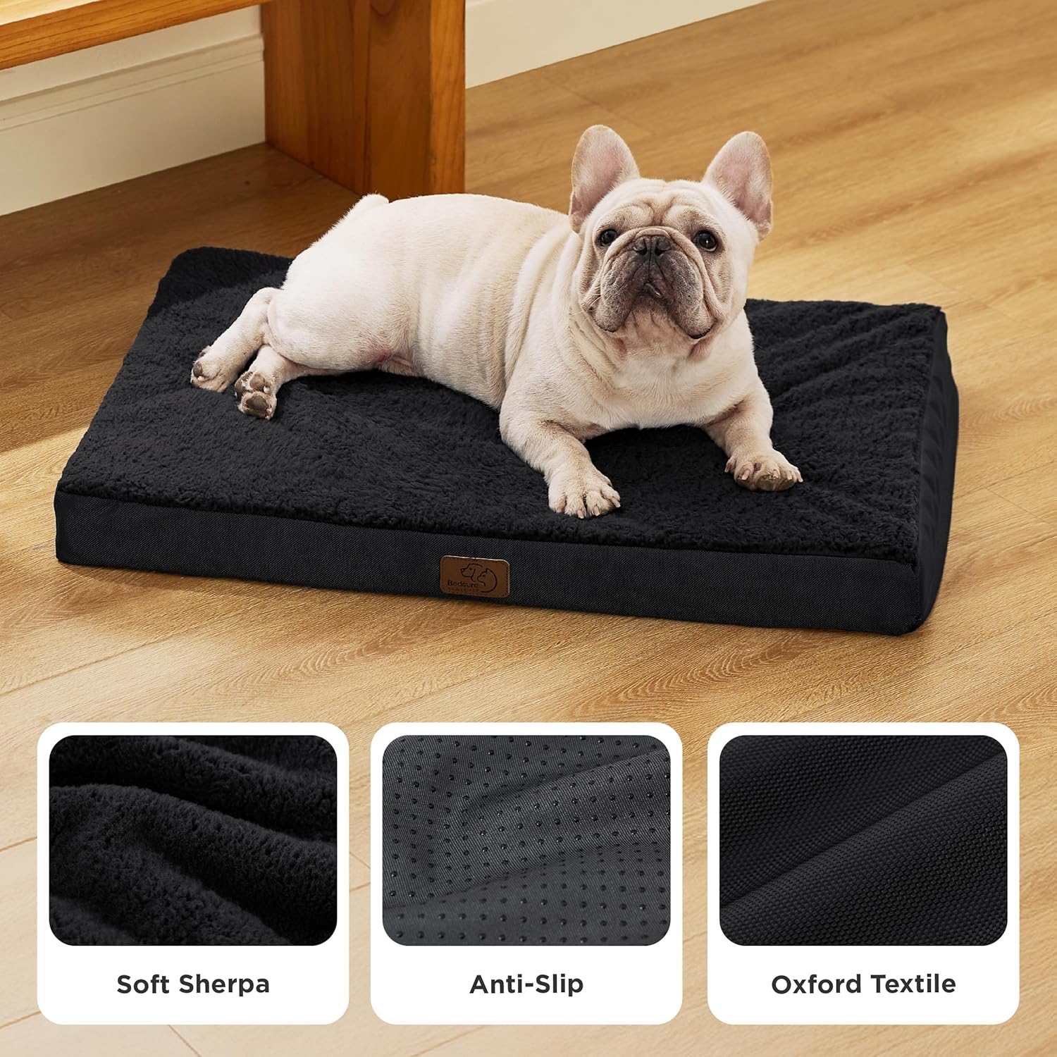 Bedsure Dog Bed Medium Size Dog - Orthopedic Waterproof Puppy Beds with Removable Washable Cover, Egg Crate Foam Pet Mat, Suitable for Pet Up to 35 lbs - Pet Explorer
